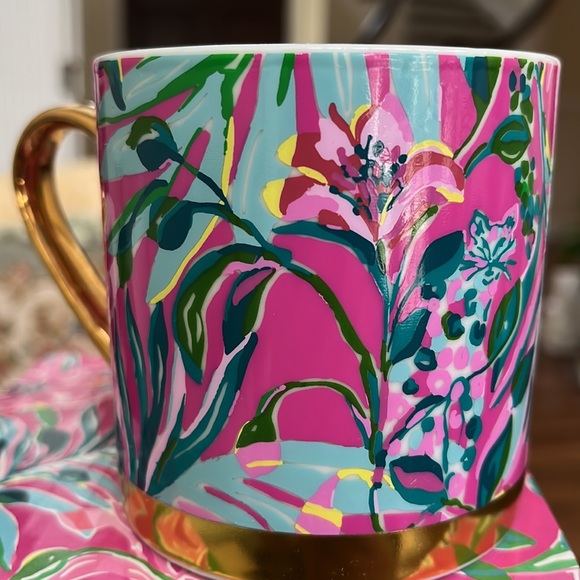 Lilly Pulitzer "I'm Feline Fine" Mug - New - Picture 1 of 10